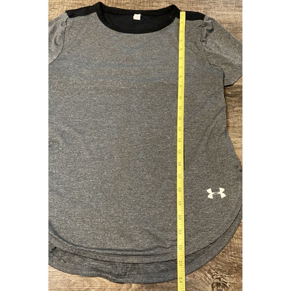 Under Armour Ladies Sport Crossback T-Shirt UA Black Gym Training Yoga Top Sz XS - Picture 4 of 8